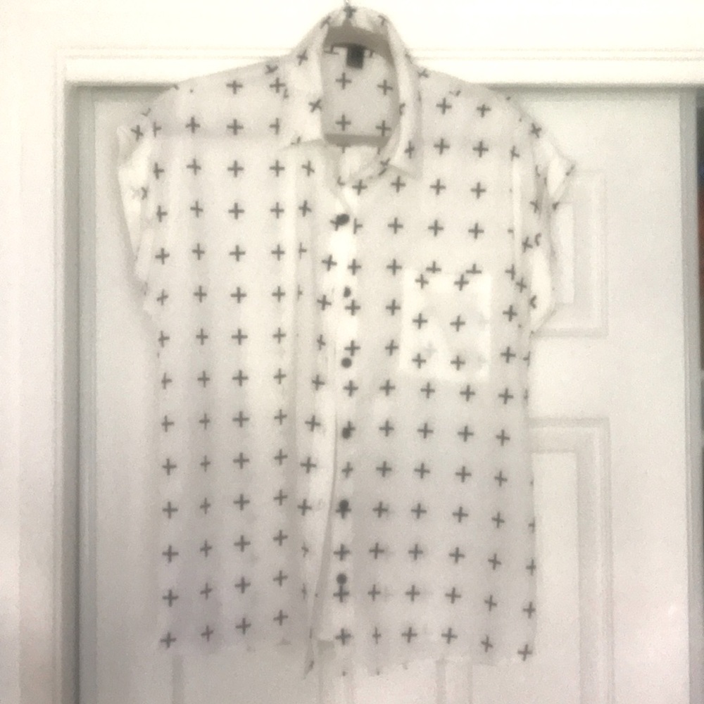 Forever 21 Cross button up blouse